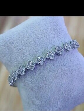 Silver Diamond Clover Tennis Bracelet